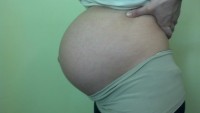 Young mom 2 weeks before giving birth!